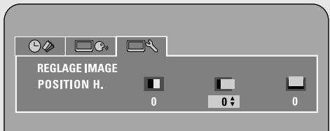 REGLAGE IMAGE POSITION H. 0 0 0