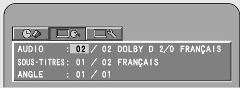 AUDIO : 02 / 02 DOLBY D 2/0 FRANÇAIS SOUS-TITRES: 01 / 02 FRANÇAIS ANGLE : 01 / 01
