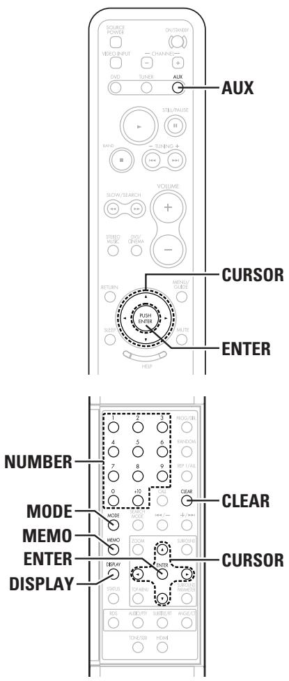 SOURCE POWER ON/START VIDEO INPUT CHANNEL DVD TUNER AUX STILL/PAUSE RANGE TUNING + VOLUME SCHOOL/SEARCH + - STUDIO MUTE COLD CREAM - RETURN MENA/GLIDE PUSH ENTER SLEEP MUTE HELP CURSOR ENTER NUMBER MODE MEMO ENTER DISPLAY STATUS ITEM MEAT CORSO/IBR RANDOM REF 1/AI 0 +10 CLEAR MODEL MODE MEMO ROOM SUBROOM DISPLAY TITLE/DB HDMI