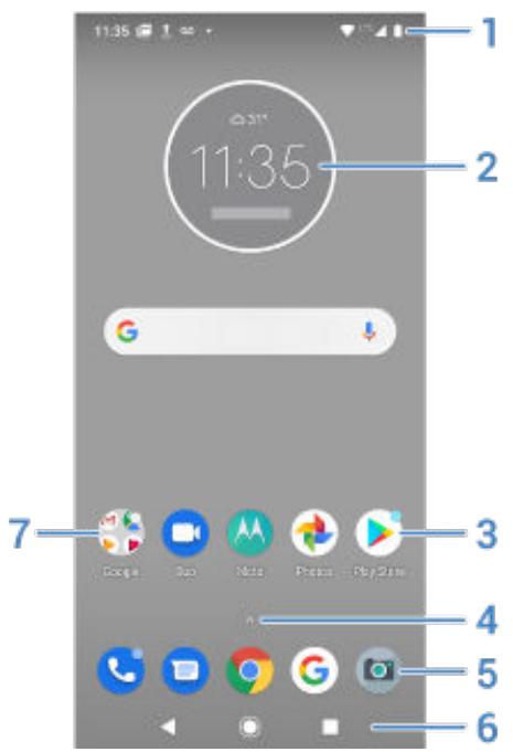 MOTOROLA One Zoom - À propos de votre écran d'accueil - 1
