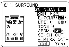 DENON AVC-A11 - Afficher le menu de paramètre d'ambiance. - 3