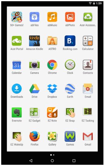 ACER B1-830-K5F0 - Le menu Applications - 1
