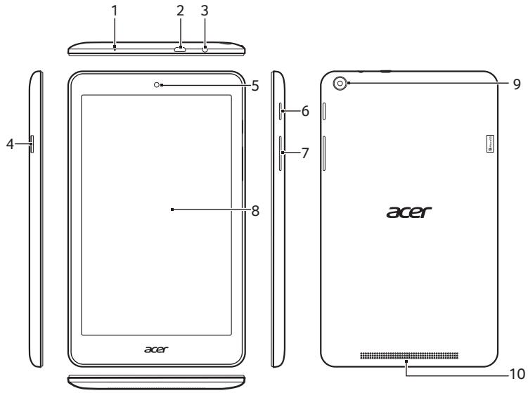 ACER B1-830-K5F0 - Apprendre à connaître votre tablette - 1