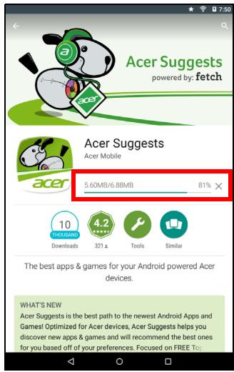 ACER B1-830-K5F0 - Play Store - 2