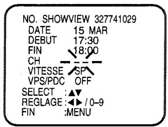 TOSHIBA SD 22 VE - Pressez ENTER. La date que vous avez entrée apparait sur l'écran à côté du code SHOWVIEW. - 1