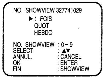 TOSHIBA SD 22 VE - A l'aide ▲ ou▼, Sélectionnez QUOT ou HEBDO, 1 FOIS est la programmation par défaut. - 1