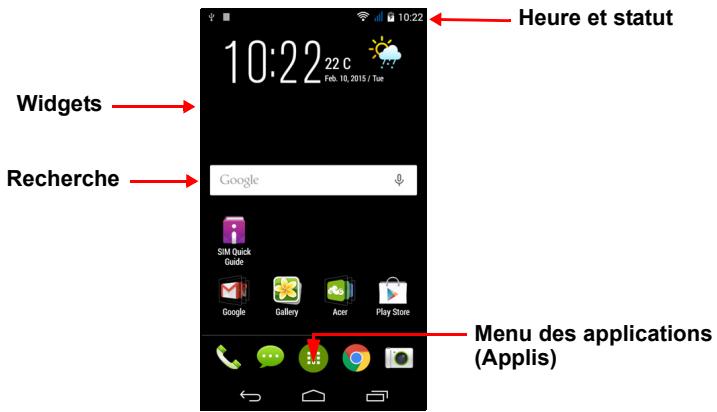 ACER JADE Z BLANC LUNAIRE - L'écran d'accueil - 1