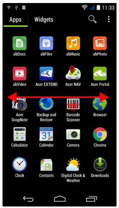 ACER JADE Z BLANC LUNAIRE - Le menu Applis - 1