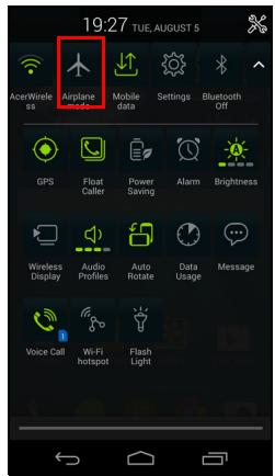 ACER JADE Z BLANC LUNAIRE - Activier ou désactiver le mode Avion - 2