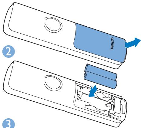 PHILIPS D2054B/FR - Insérez les piles fournies - 1