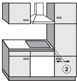 MIELE KM 6324-1BB - Distance de sécurité latérale / arrêté - 2