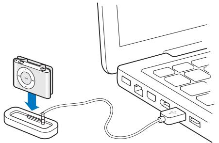 APPLE Shuffle 1G MA565ZK/A - Connexion de l'iPod shuffle - 1