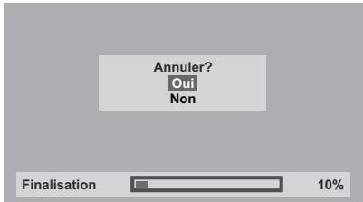 TOSHIBA DVR-80KF - Pour annuler la finalisation (disque DVD-RW uniquement): - 1