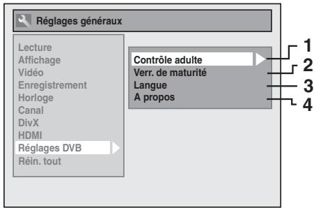 TOSHIBA DVR-80KF - Réglages DVB - 1