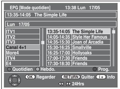 TOSHIBA DVR-80KF - Pendant I'affichage d'un programme DVB, appuyez sur [GUIDE]. - 1