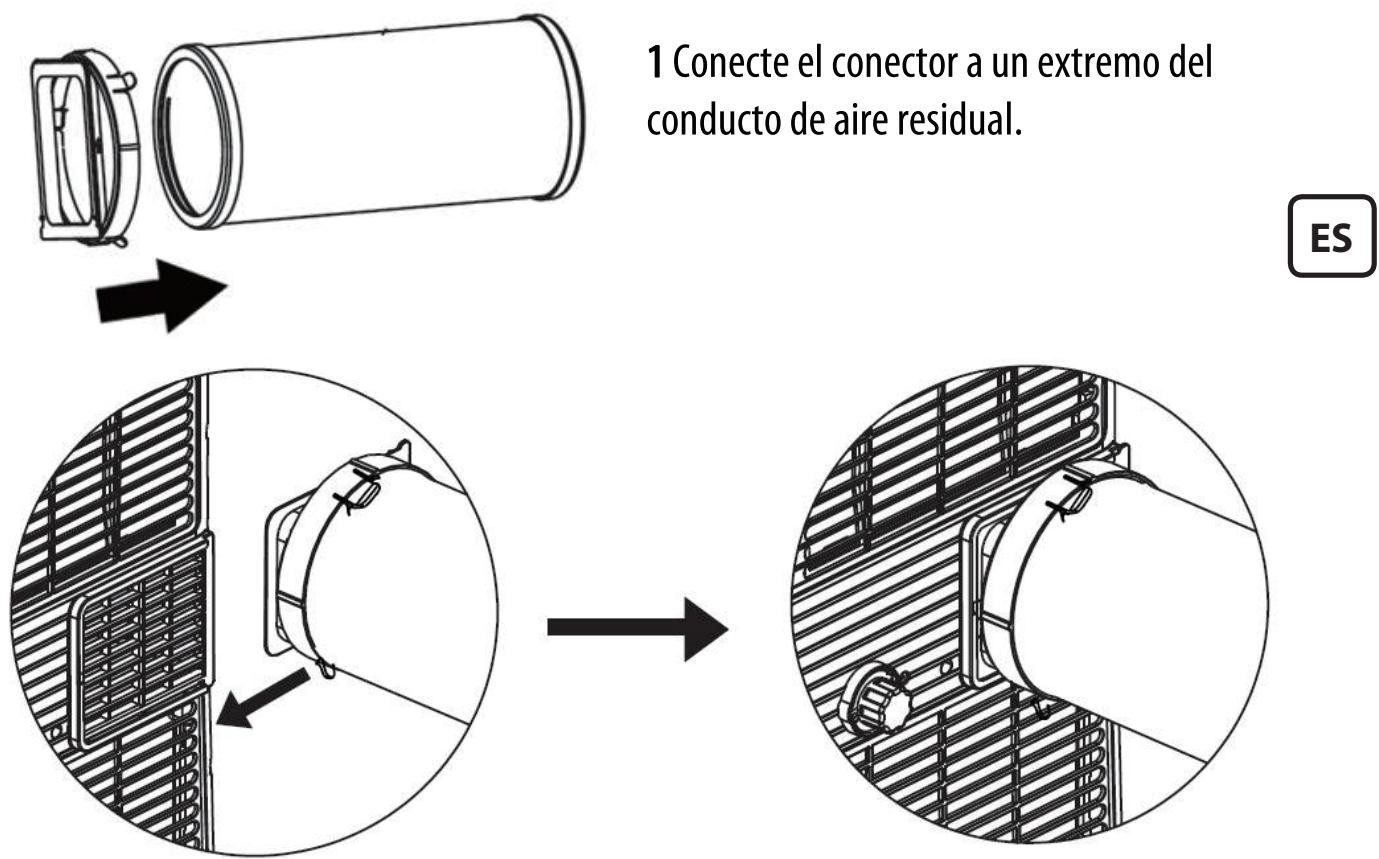 DARTY PAC1800 - Instalación del conducto de aire residual - 1