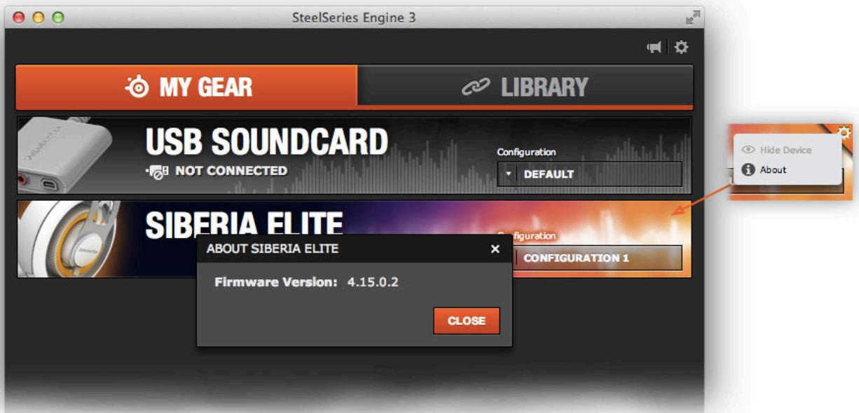 STEELSERIES RIVAL OPTICAL MOUSE - About Device - firmware version - 1