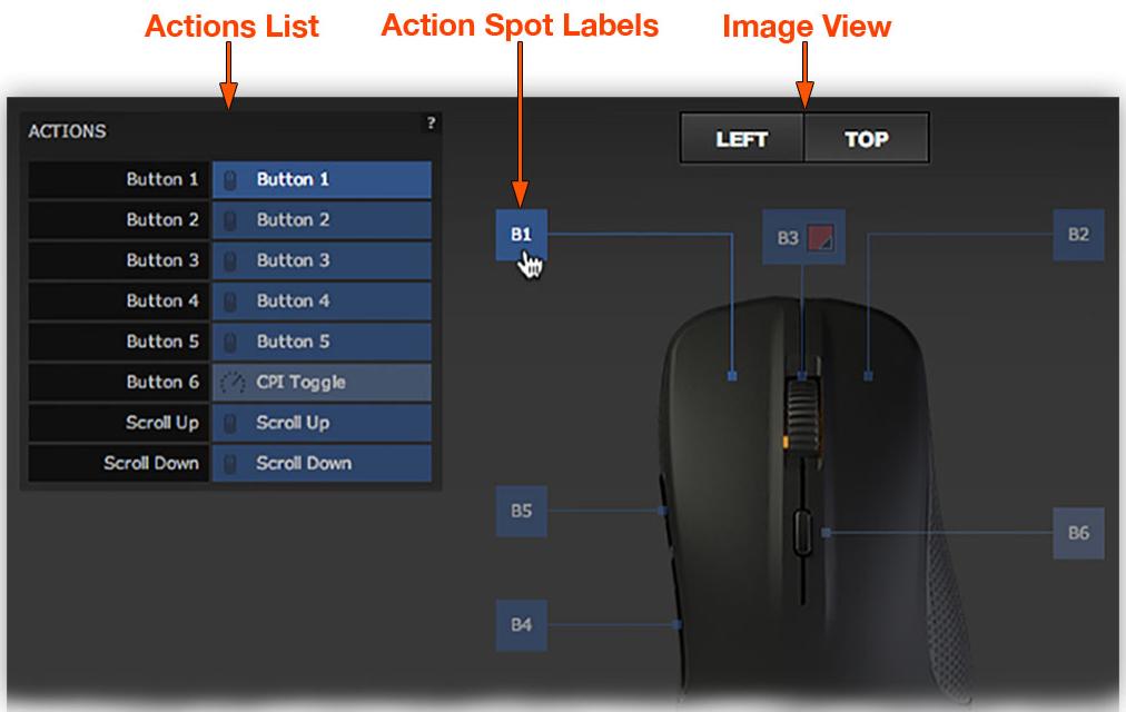 STEELSERIES RIVAL OPTICAL MOUSE - Actions List and Changing Actions - 1