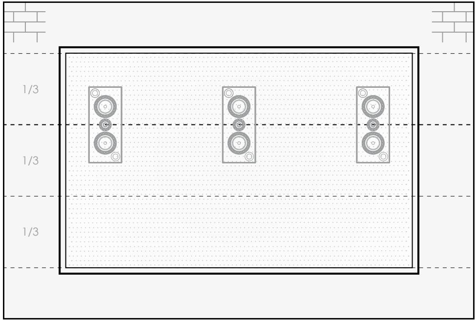 ELIPSON PF_SUB8_BLANC - 3b. Placement de l'enceinte PF14LCR avec un écran fixe ou une TV - 1