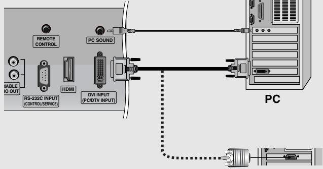LG-GOLDSTAR 32LP1R-2E - Raccordement avec un cable DVI-D ou un cable DVI à D-Sub - 1