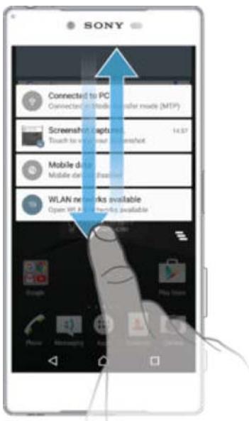 SONY Xperia Z5 Premium Noir - Pour ouvrir ou fermer le volet de notification - 1