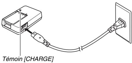 CASIO EX-Z65 - Raccordez le chargeur de batterie à une prise secteur. - 1