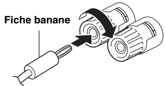 YAMAHA A-S300 BL - Raccordement avec une fiche banane (Sauf modèles pour l'Asie, le Royaume-Uni et l'Europe) - 1