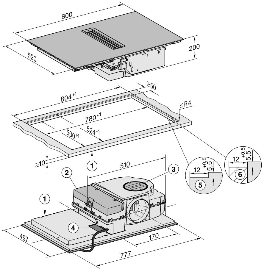 MIELE KMDA7473F - Cotes d'encastrement - à fleur de plan - 1