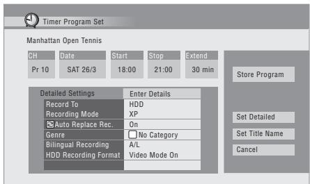 PIONEER DVR-433H - Appuyez sur TIMER REC pour afficher la page Timer Recording. - 2