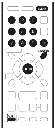 CLEAR 1 2 3 4 5 6 7 8 9 0 SHOWVIEW ENTER SHIFT