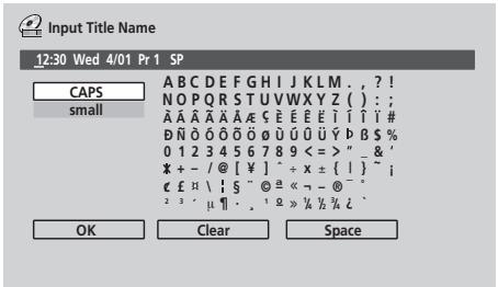 Input Title Name 12:30 Wed 4/01 Pr 1 SP CAPS ABCDEFGHIJKLMNOP KLM . , ? ! NOPORSTUVWXYZ( ) : ; A A A A A A E E E E E I I I # # D N O O O O O O U U U U Y B S % 0 1 2 3 4 5 6 7 8 9 <= > " _ & * + - / @ [ ¥ ] + x ± { | } ~ ; £ \ ; $ ^ @ □ ¬ - @ ^ _ ^ 3 ' μ ! · . ^ ∞ » % ½ % i / OK Clear Space