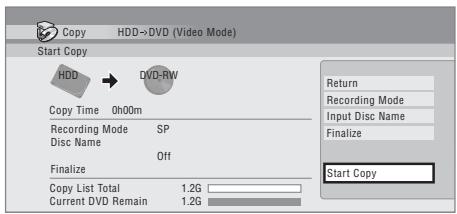 PIONEER DVR-433H - Sélectionnez 'Next' pour accéder à la page Start Copy. - 2