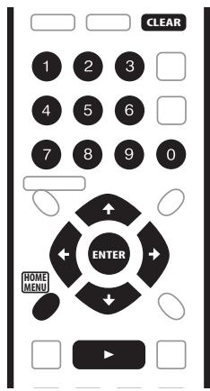 CLEAR 1 2 3 4 5 6 7 8 9 0 ENTER HOME MENU