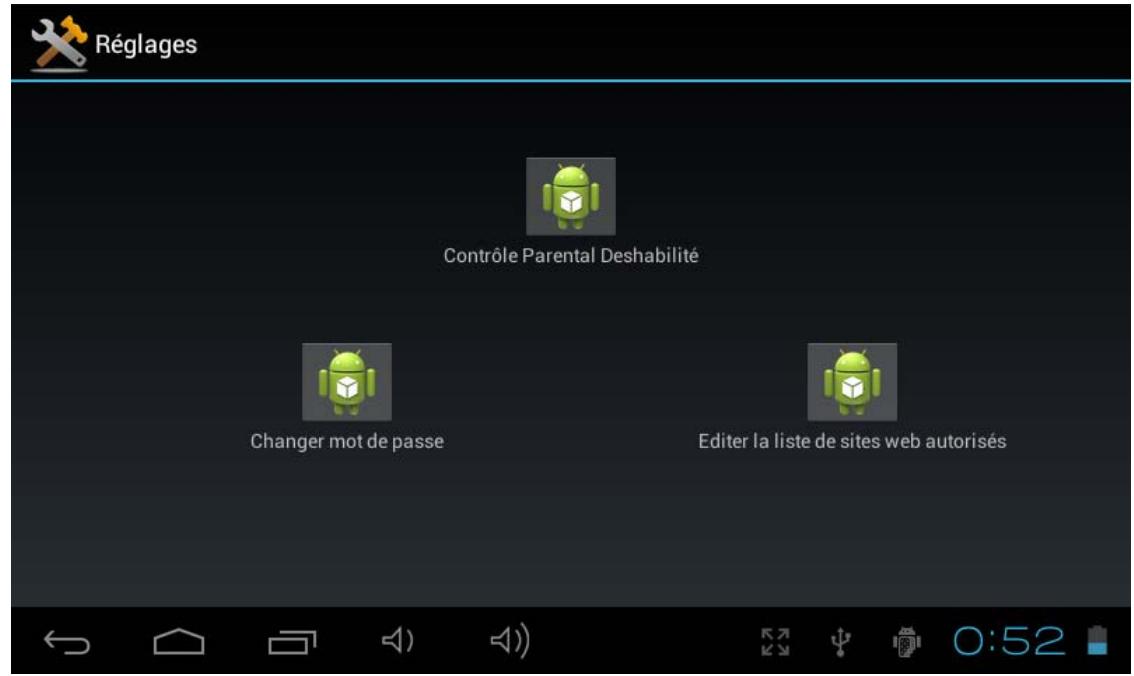 MONSTER HIGH 4 GB(MHUOO01D) - Réglages du contrôle parental - 1
