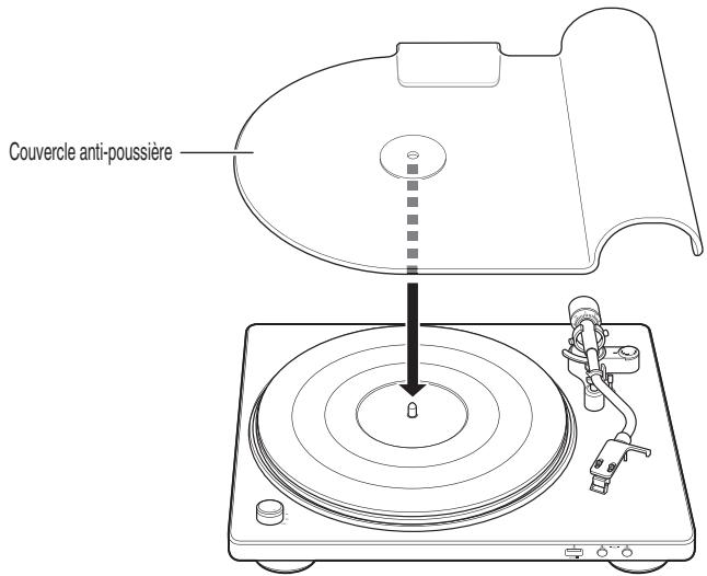 DENON DP450USB - Fixation du couvercle anti-poussière - 1