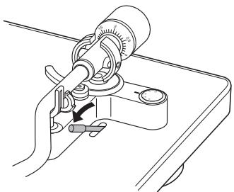 DENON DP450USB - Abaissez le levier de levage. - 1