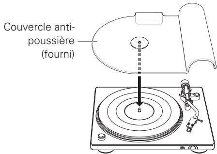 DENON DP450USB - Utilisation du couvercle anti-poussière - 1