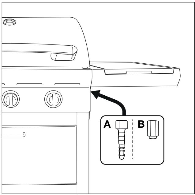 BARBECOOK BARBECUE GAZ SPRING 350 - Raccorder le tuyau à l'appareil - 2