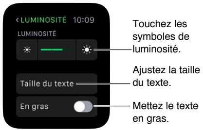 APPLE WATCH SPORT 38 ALU ROSE - Ajuster la luminosité, la taille du texte, lessons et les vibrations - 1