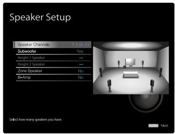 PIONEER VSX-LX505-S - Speaker Setup - 1