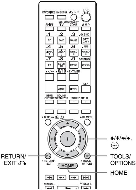 SONY STR-DA2800ES - Utilisation du menu de paramétrage - 1