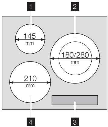CANDY EHD60127P - Description de la table de cuisson - 1