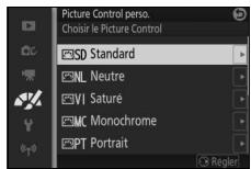 NIKON KITJ4 + 10-30 + SD16 - Sélectionnez un Picture Control. - 2