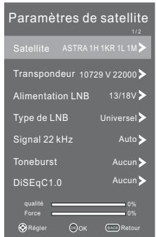 PROLINE ULS50S90UHDC - Paramètres de satellite - 2