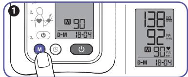 BRAUN BBP2200WE - Rappel des mesures sauvégardées (VitalScan 1 et VitalScan 3) - 1