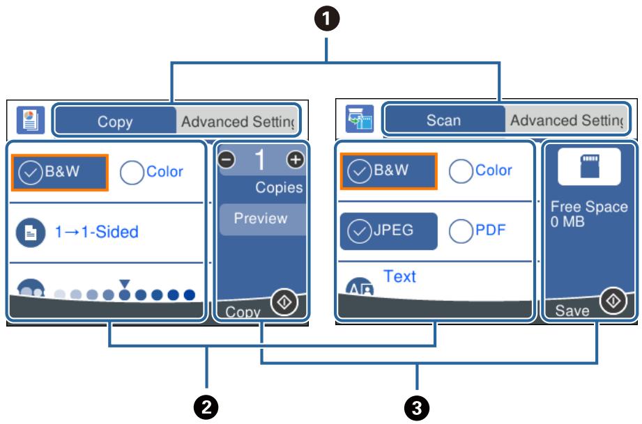 EPSON XP-6005 - Configuration de base de l'écran - 1