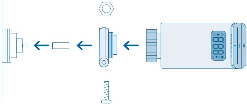 BOSCH 4374401SS - Installation avec adaptateur pour Danfoss RA - 3