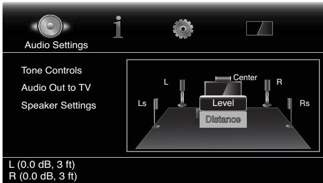 HARMAN KARDON BDS-403 - Réglage des distances des enceintes : - 1
