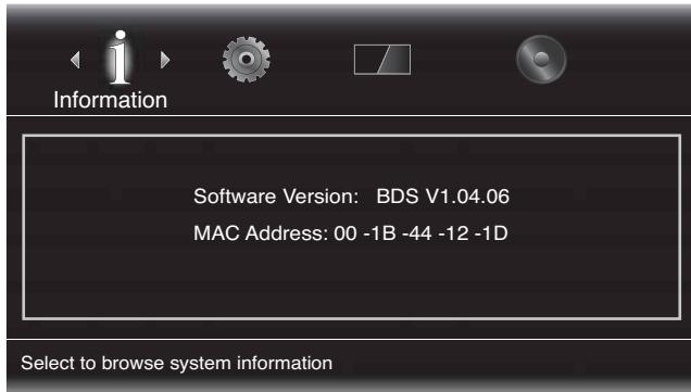 HARMAN KARDON BDS-403 - Menu informations - 1