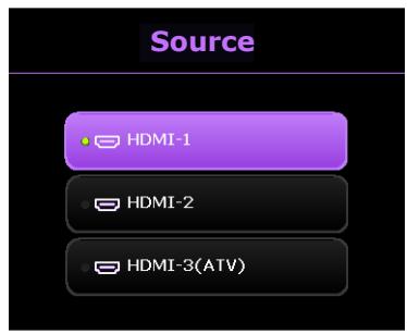 BENQ HCTK700 - Changement de signal d'entrée - 1